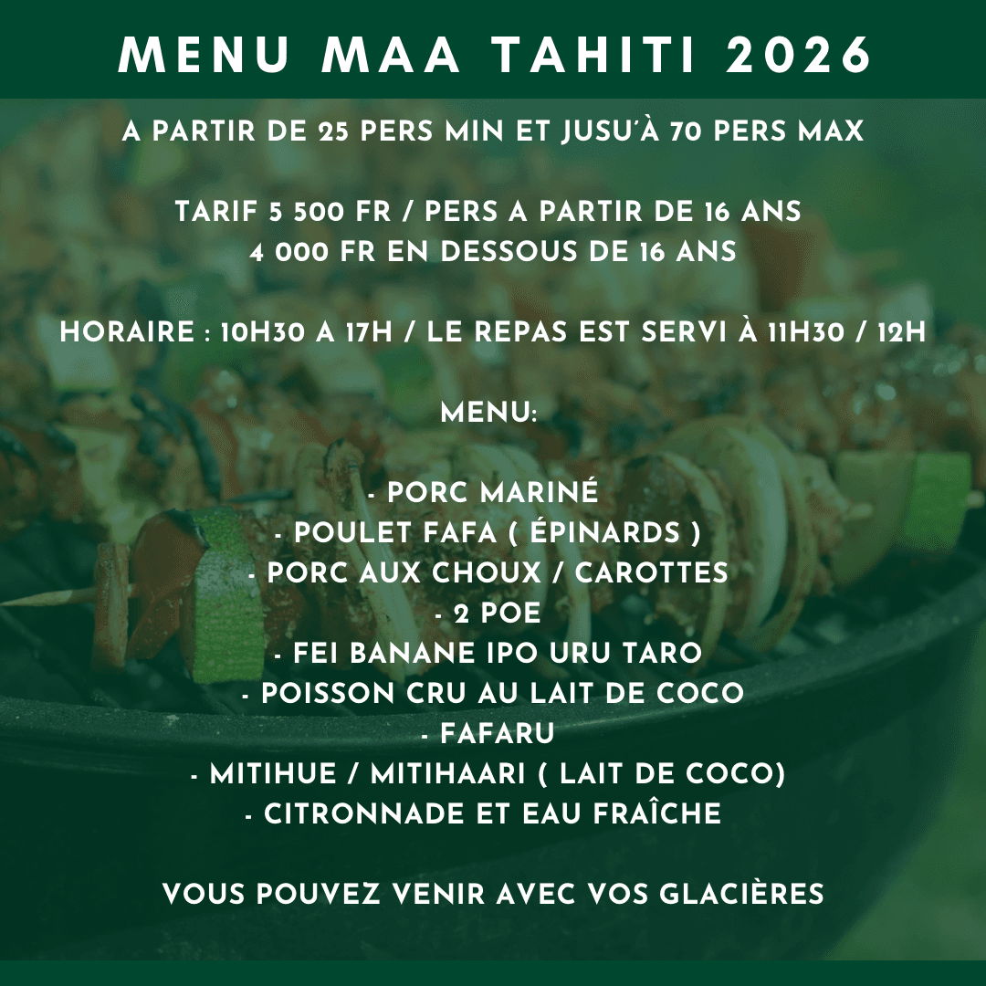 Buffet maa tahiti à Tahiri Valley !